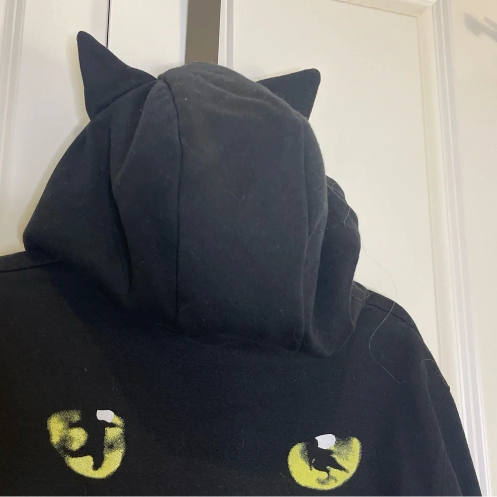 CATS Musical Official Zip Up Hoodie Size Medium Adult With Cat Ears Hood 1981 - Picture 4 of 7